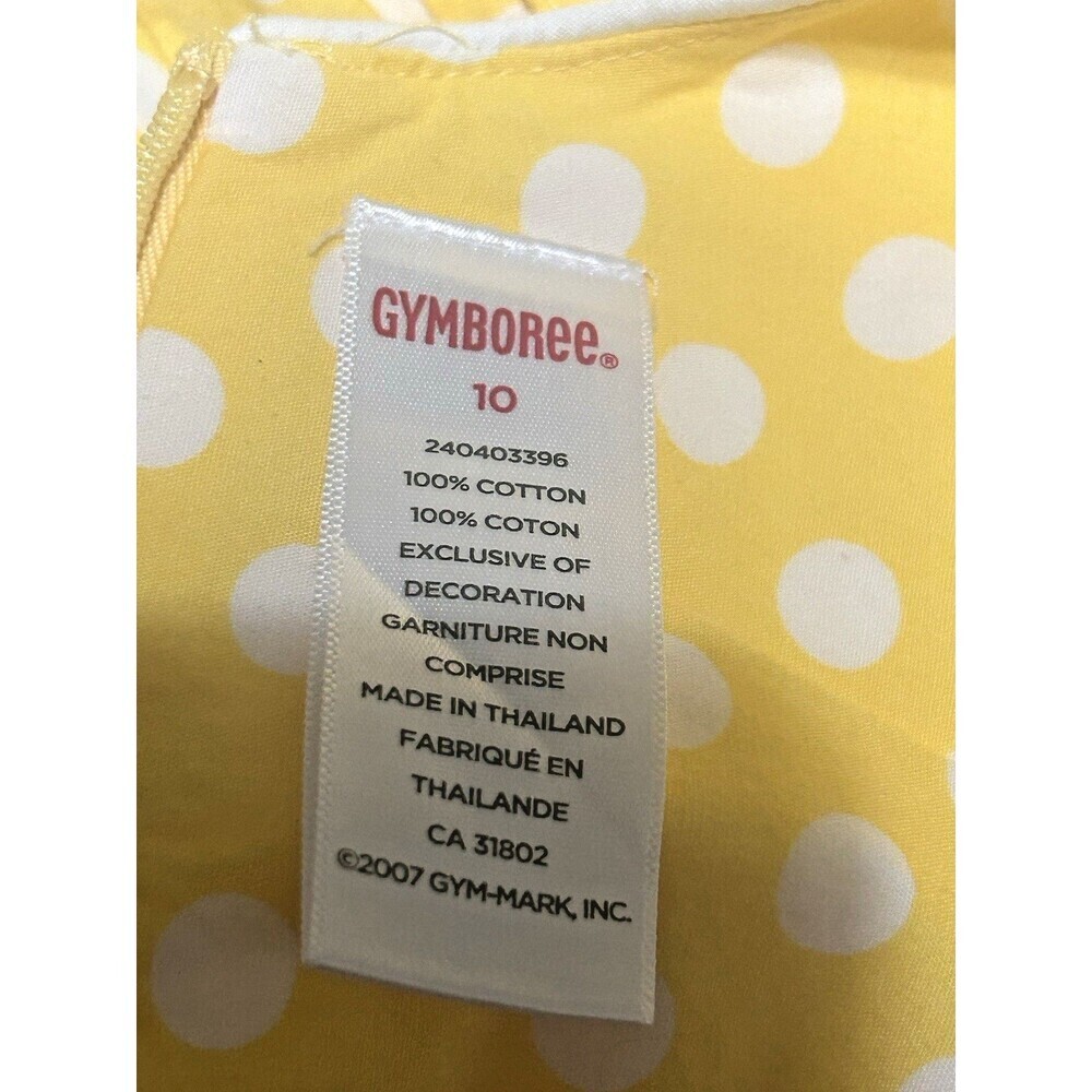 Gymboree Girls Yellow & White Daisy Dot Pleated Tank  Size 10 - Picture 3 of 4